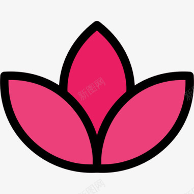 莲花莲花美容spa6线性颜色图标图标