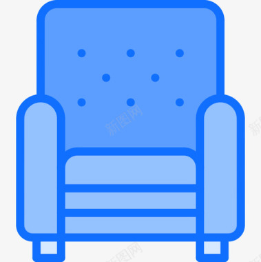 扶手加高扶手椅家具131蓝色图标图标