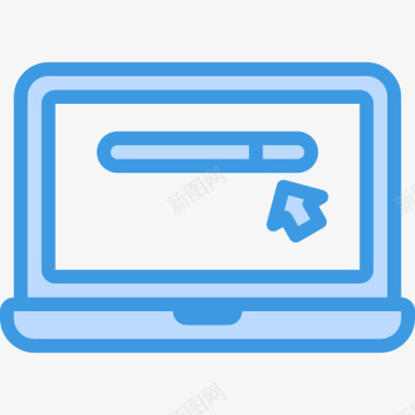 笔记本电脑工作和人力资源4蓝色图标图标