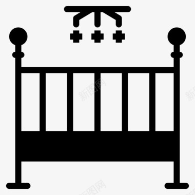 婴儿床床睡觉图标图标