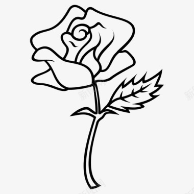 玫瑰花朵芬芳图标图标