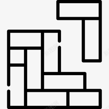 拼花地板建筑22线性图标图标