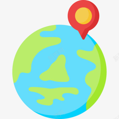 地球仪旅行应用程序19扁平图标图标