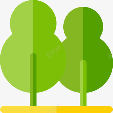 气泡标志树木可持续能源31平坦图标图标