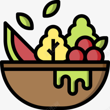 食物健康生活21线性颜色图标图标