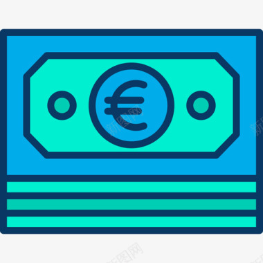 金融海报欧元金融117线性颜色图标图标