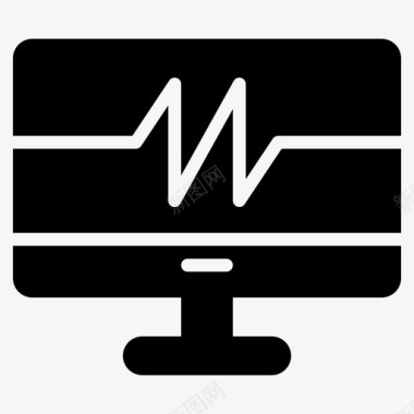 心电图心电图机计算机健康图标图标