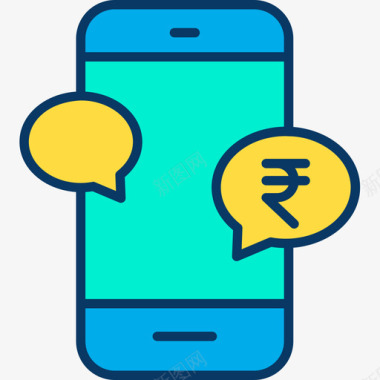 智能手机金融117线性颜色图标图标