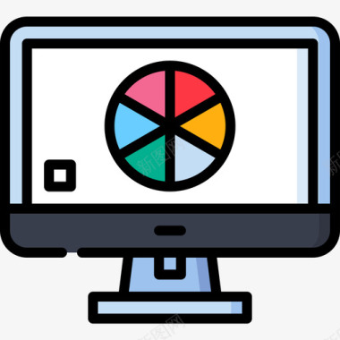 艺术电脑艺术工作室15线性色彩图标图标