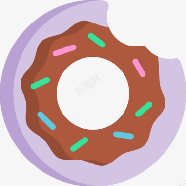 甜甜圈糖果和糖果13扁平图标图标