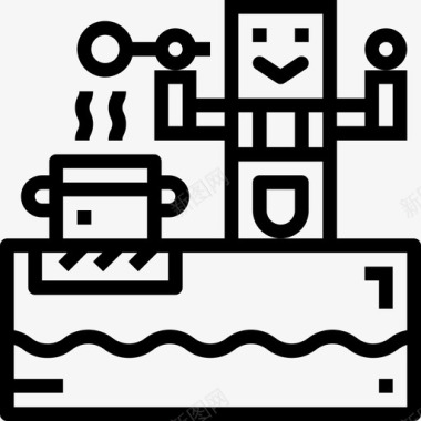 烹饪晚餐直系图标图标
