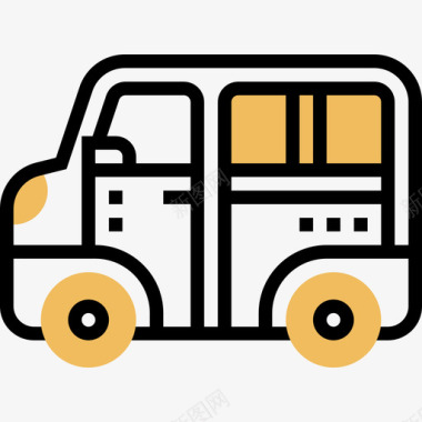 公交地铁标识公交交通和车辆4黄影图标图标