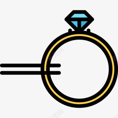 戒指珠宝16彩色图标图标