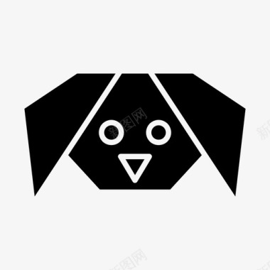 折纸狗动物纸工艺图标图标