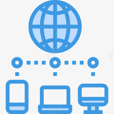 全球计算机网络5蓝色图标图标