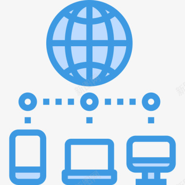 蓝色预警图标全球计算机网络5蓝色图标图标