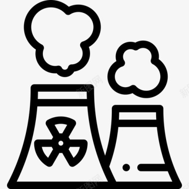 城市环境污染核电污染7线性图标图标