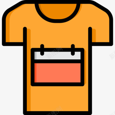 衬衫6号跑步衫线性颜色图标图标