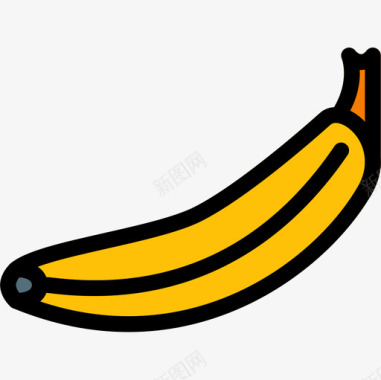 香蕉水果13线形颜色图标图标