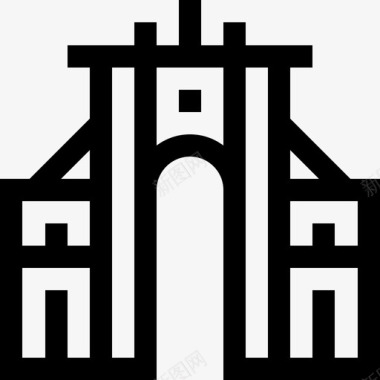 葡萄牙奥古斯塔拱门街线性图标图标