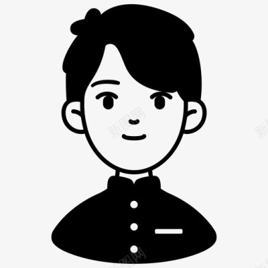 日本学生头像男孩加库兰图标图标