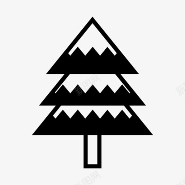松树圣诞树常绿树图标图标