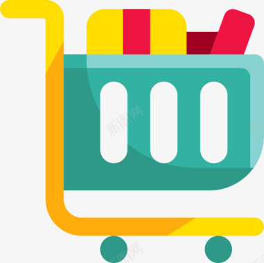 应用程序商店的标志购物车购物和商店5扁平图标图标