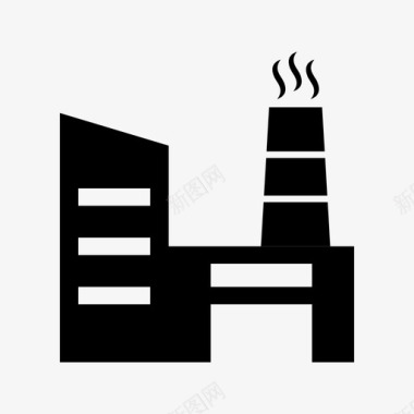 工厂建筑物烟囱图标图标