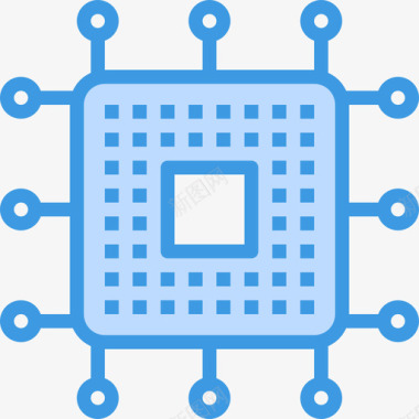 处理器计算机网络5蓝色图标图标