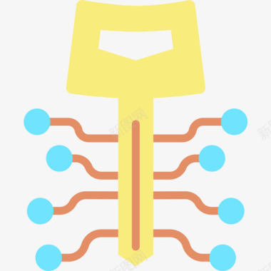 智能彩屏智能钥匙安全114扁平图标图标