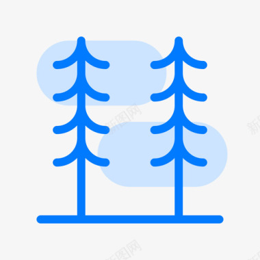树木滑雪2蓝色图标图标