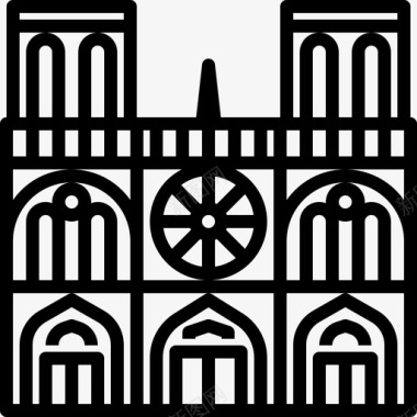 巴黎圣母院法国旅游图标图标