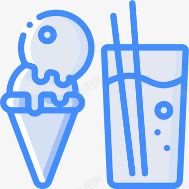 冰淇淋矢量图冰淇淋热带27蓝色图标图标