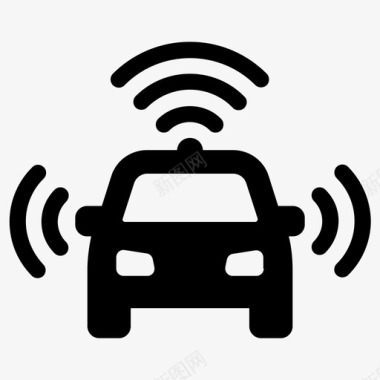无线电技术无人驾驶自动驾驶汽车技术图标图标