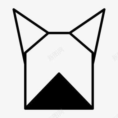 折纸波士顿动物折纸动物图标图标