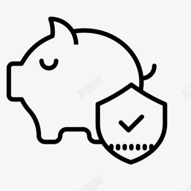 储蓄小猪存钱罐图标图标