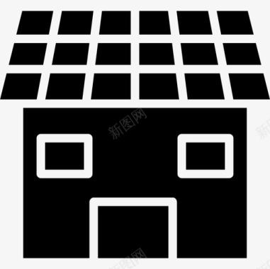 太阳能电池板能源29固体图标图标