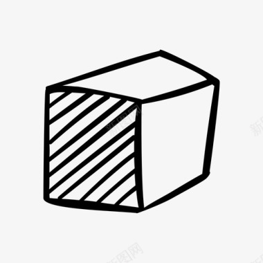 手绘3d月饼方形3d商业立方体图标图标