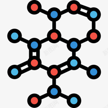 颜色心理学分子科学107线性颜色图标图标