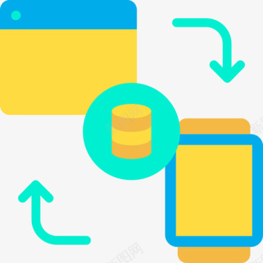 数据传输数据科学平面图标图标