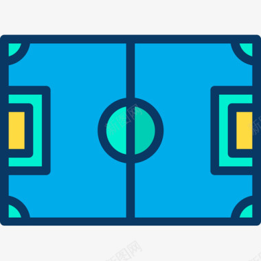 运动小人图标矢量素材足球场运动和游戏7线性颜色图标图标