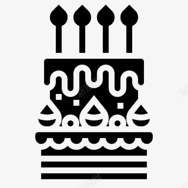 蜡烛蛋糕纪念日生日图标图标