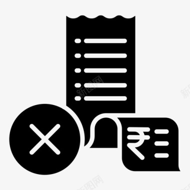 收据冻结取消发票图标图标