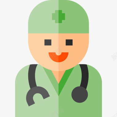 医生工作和职业6平图标图标
