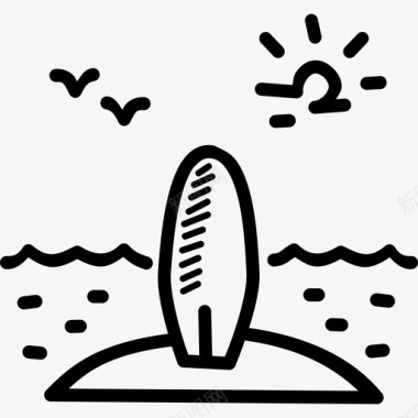 冲浪板活动冒险图标图标