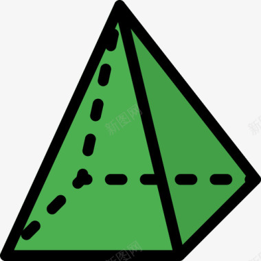 金字塔形状13线性颜色图标图标