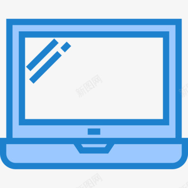 蓝色的笔记本电脑办公用品6蓝色图标图标