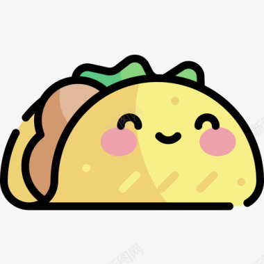 墨西哥卷饼5月5日线性颜色图标图标