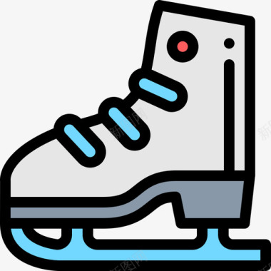 溜冰鞋显示7线性颜色图标图标