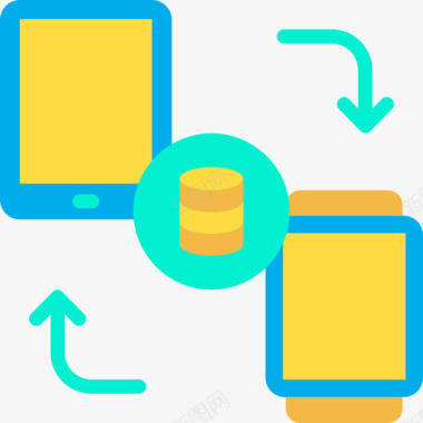 同步数据科学平面图标图标